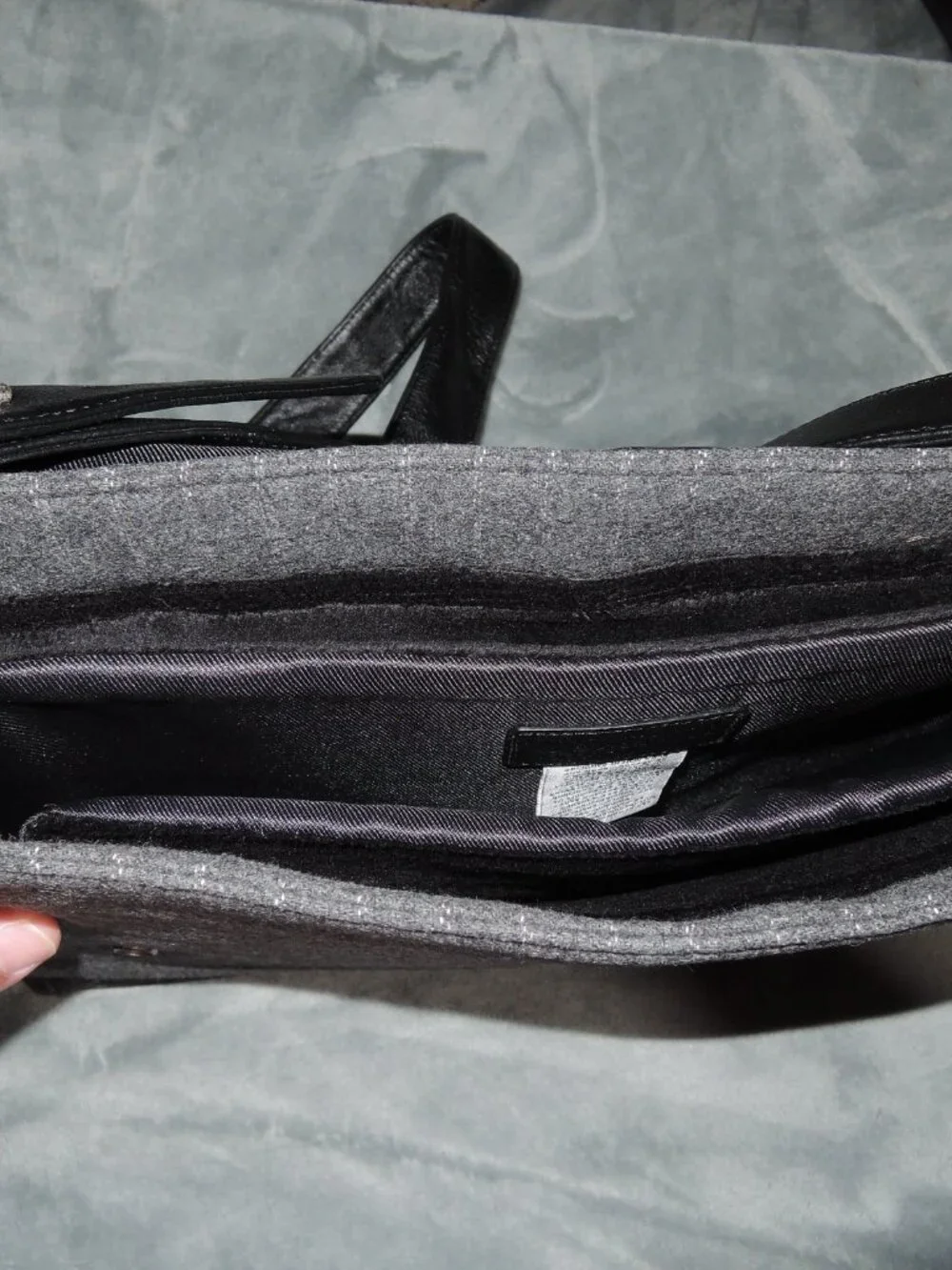 Bodhi Laptop Bag Gray with Light Gray Stripes Black Trim